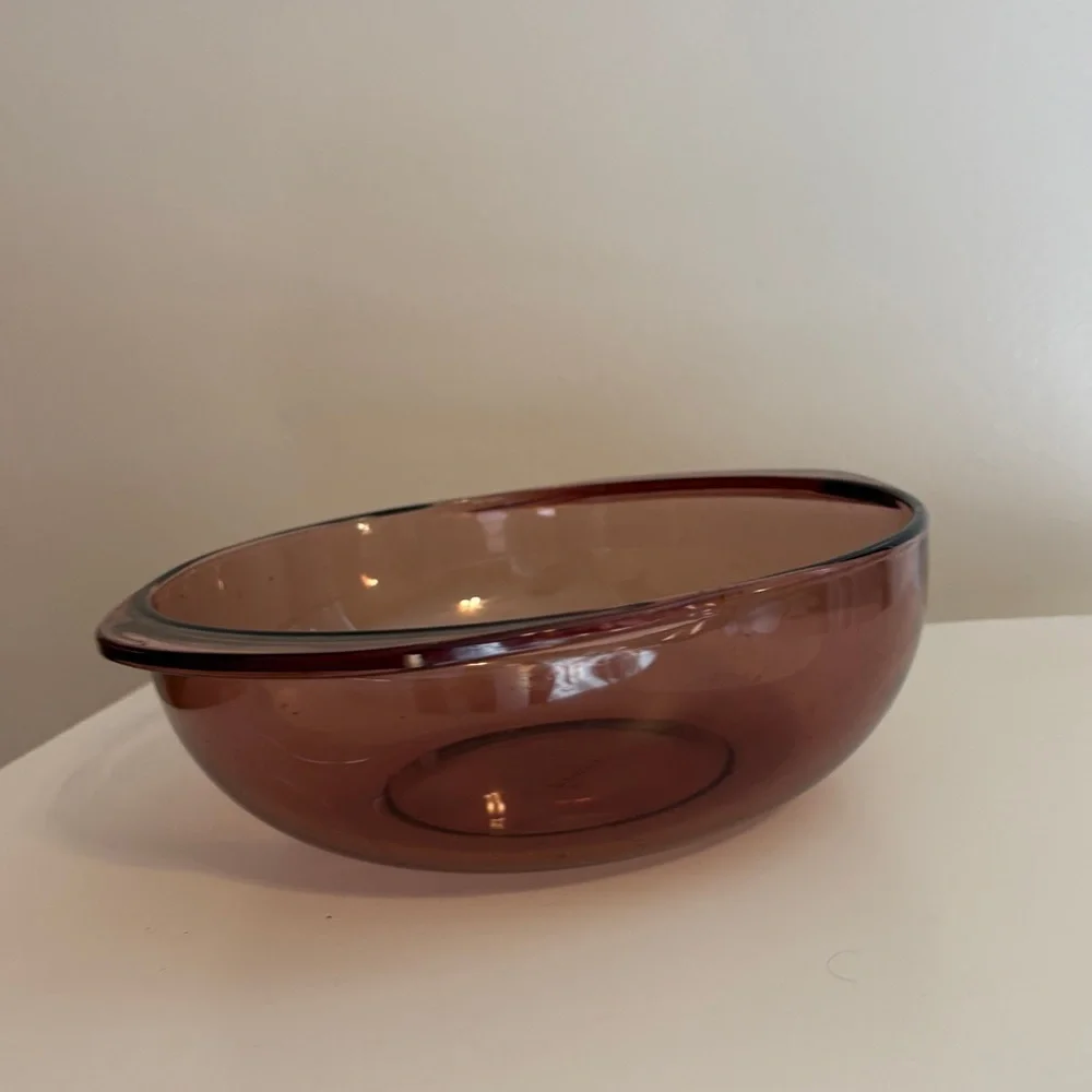 Vintage Pyrex Purple Amber Glass Casserole Mixing Bowl